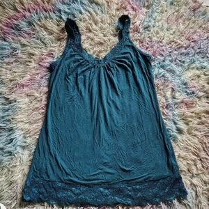 Hillard & Hanson Green Ruched Sleeveless Camisole